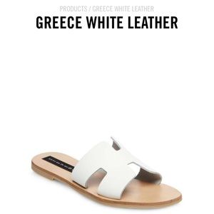 Greece white leather sandals